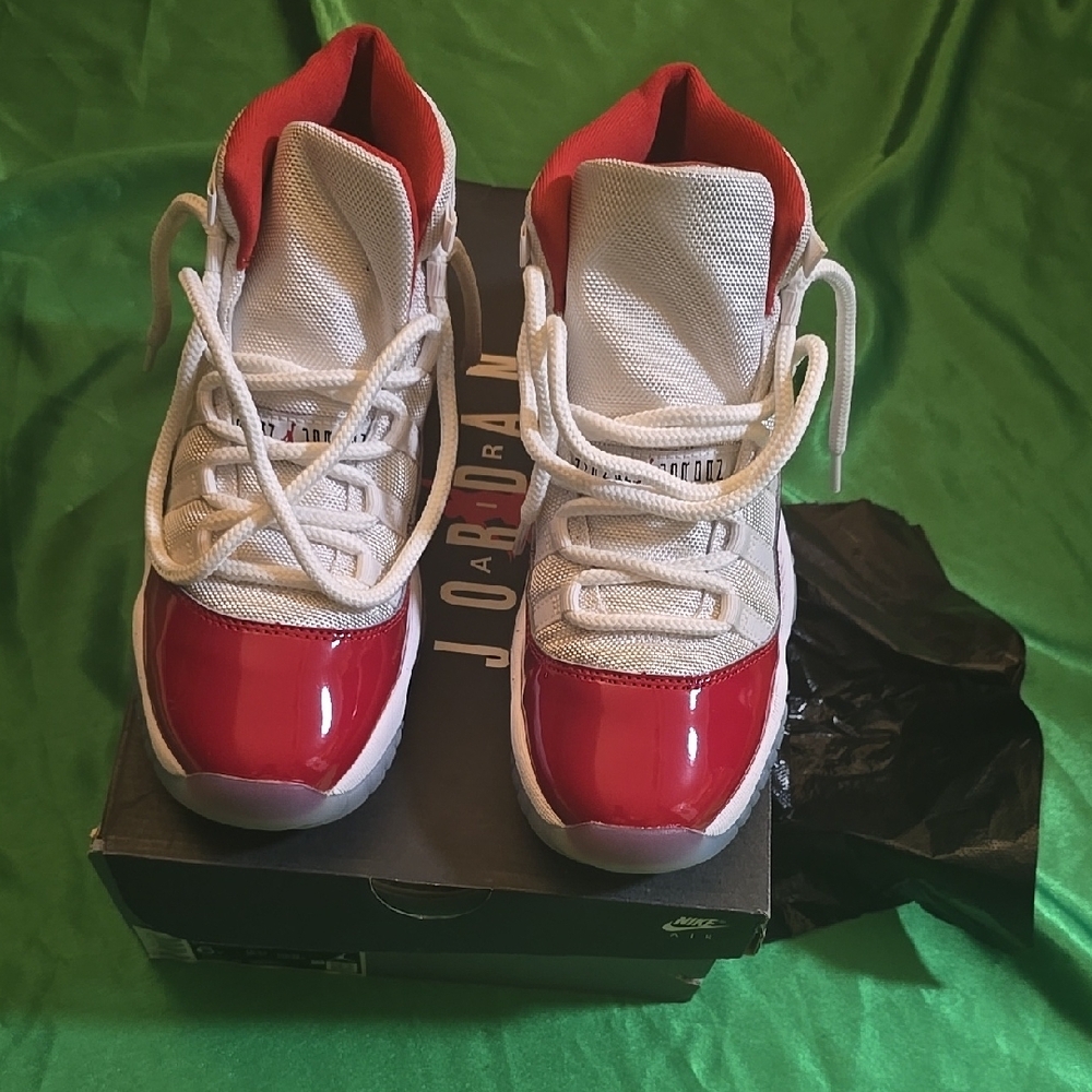 Jordan Kids Red and White Sneakers